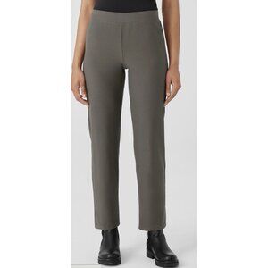 EILEEN FISHER System Washable Stretch Crepe Slim Ankle Pant in Rye Minimalist